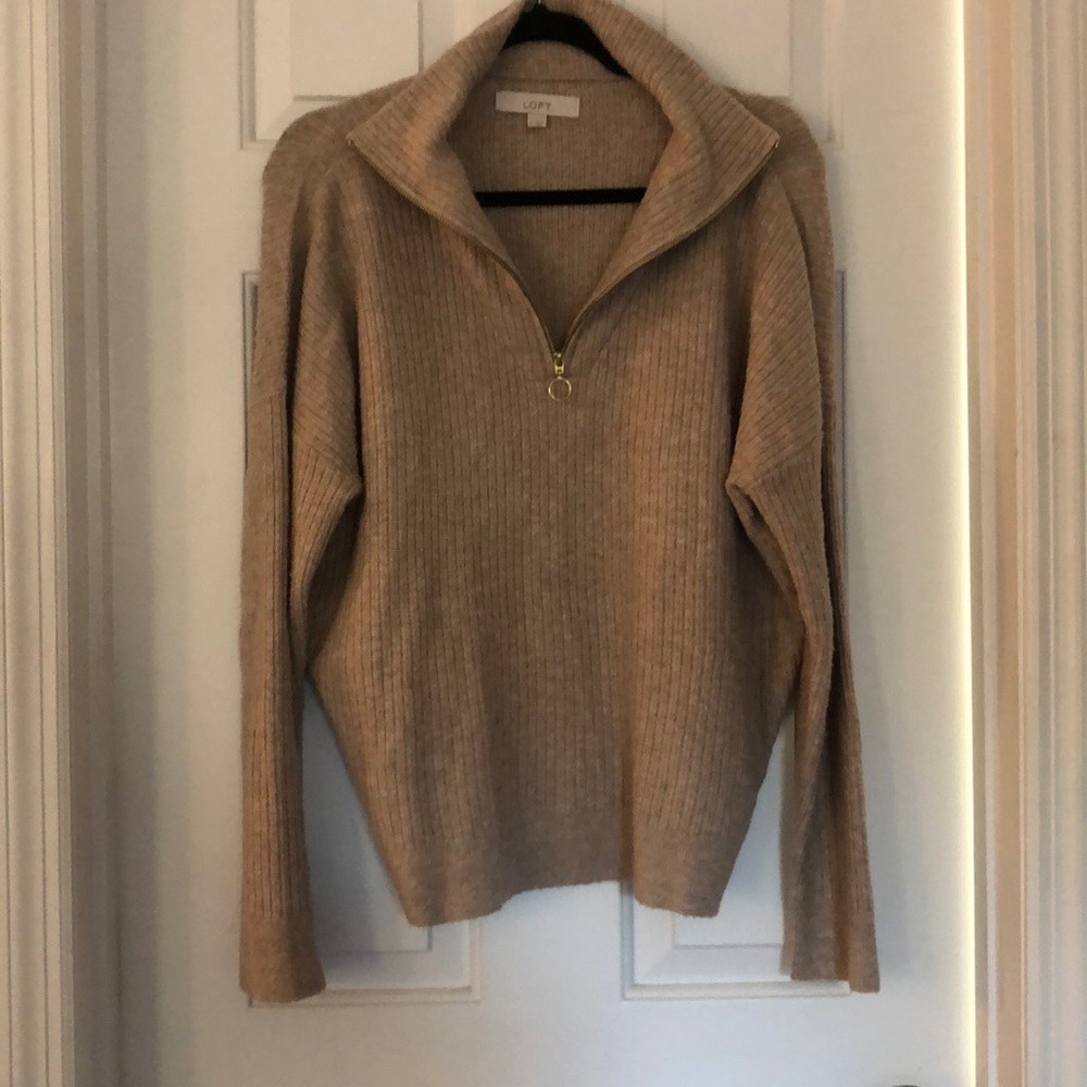 Large loft quarter zip sweater